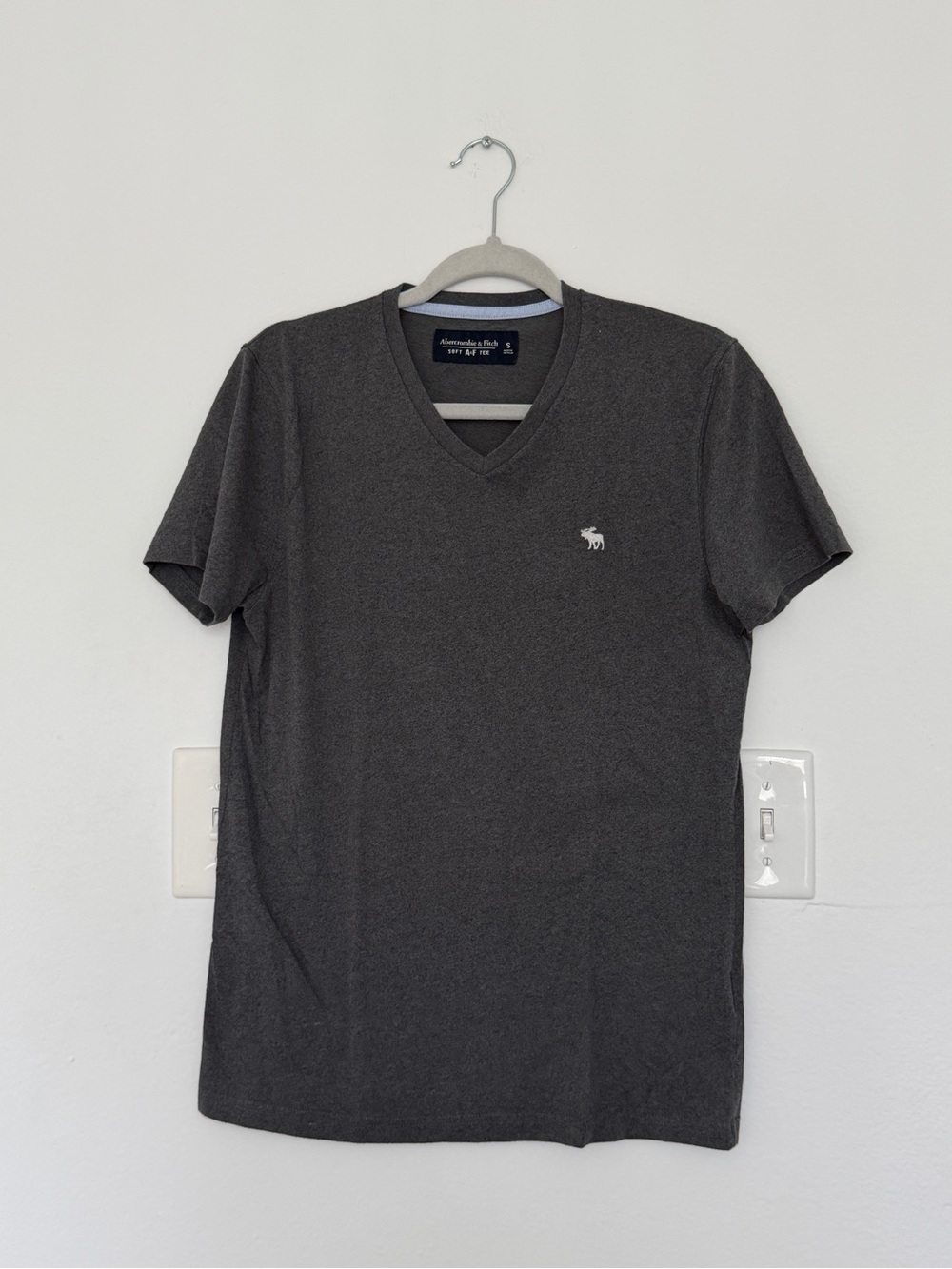 Abercrombie & Fitch Dark Charcoal V-Neck Tee